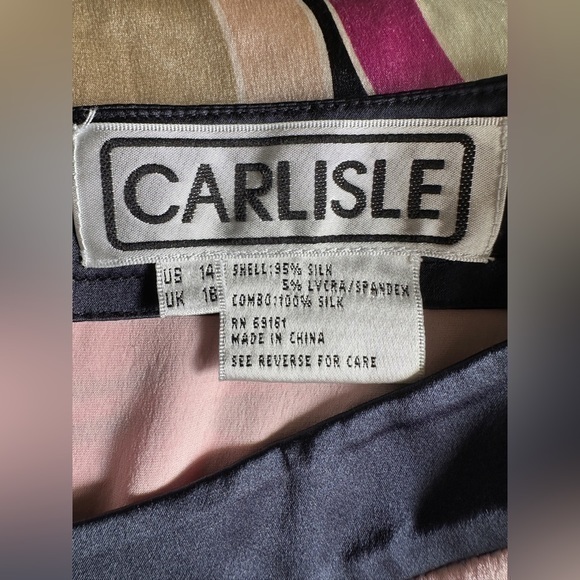 Carlisle Silk Sleeveless Blouse Geometric‎ Circles Size 14 - Picture 8 of 10